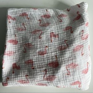 Aden + Anais flamingo Muslin cotton crib sheet